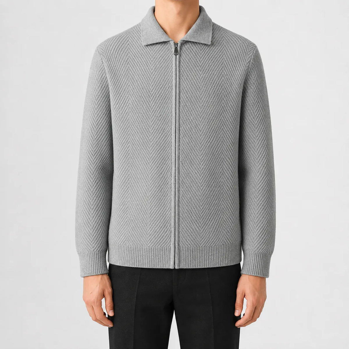 Cardigan met zip-up en textuur