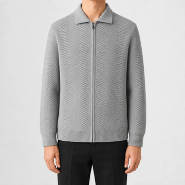Cardigan met zip-up en textuur