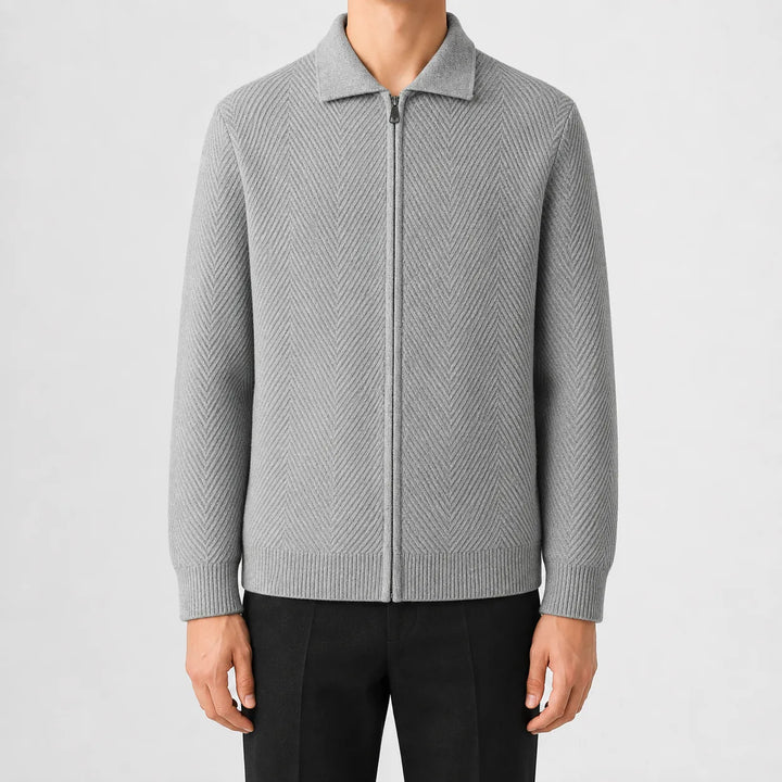 Cardigan met zip-up en textuur
