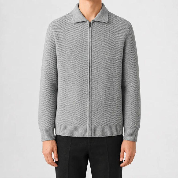 Cardigan met zip-up en textuur