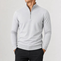 Zip-up trui met mock neckline