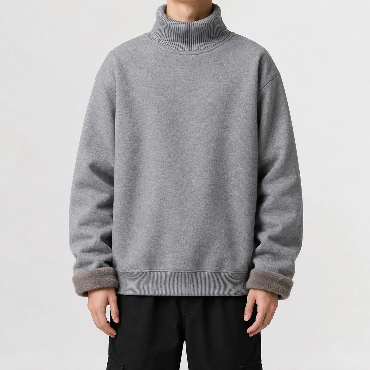 Fleece-lined trui met turtle neckline