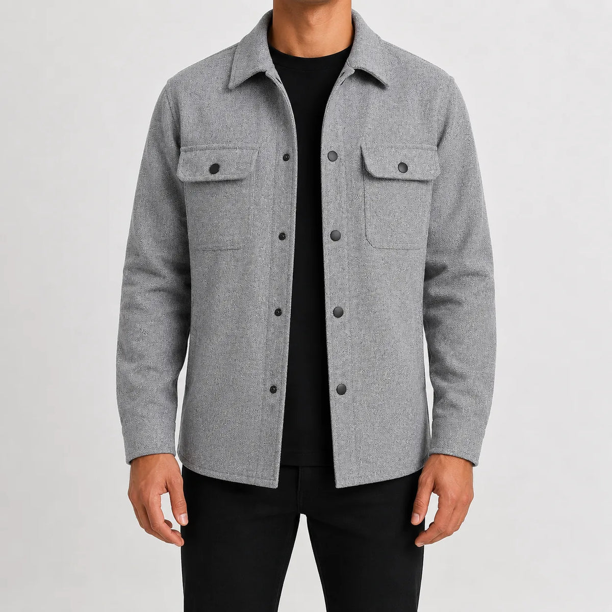 Overshirt met mandarin kraag