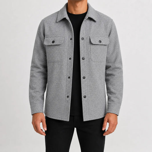 Overshirt met mandarin kraag