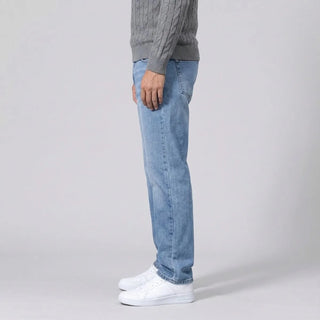 Straight jeans met lichte wassing en regular fit