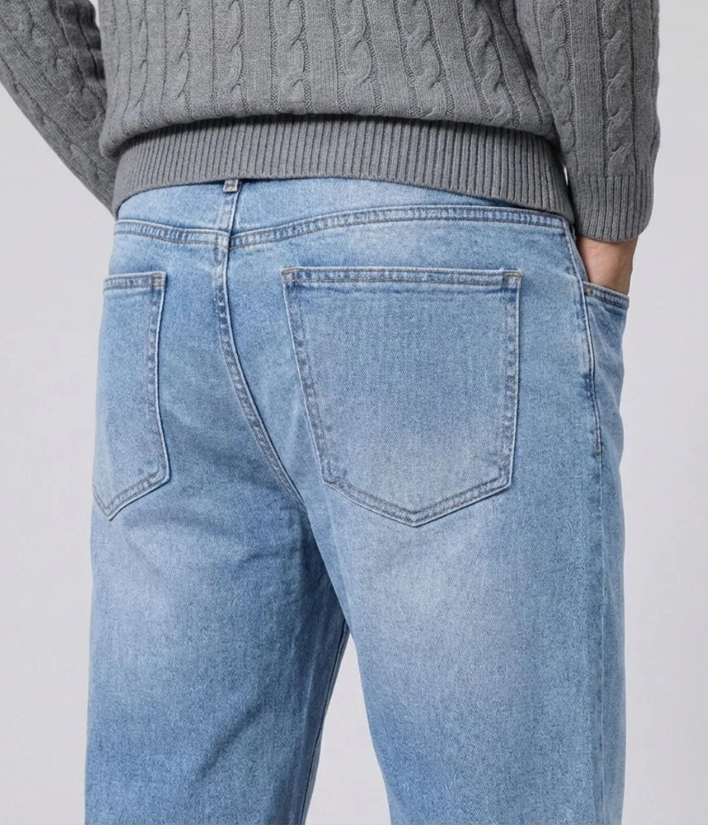 Straight jeans met lichte wassing en regular fit