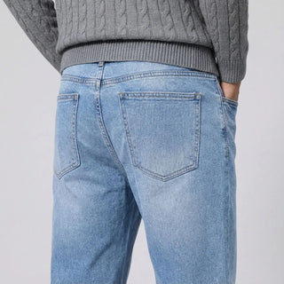 Straight jeans met lichte wassing en regular fit