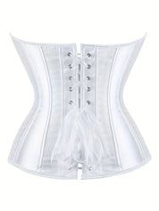 Strapless corset met vetersluiting en knoopsluiting
