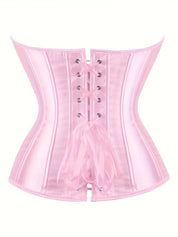 Strapless corset met vetersluiting en knoopsluiting