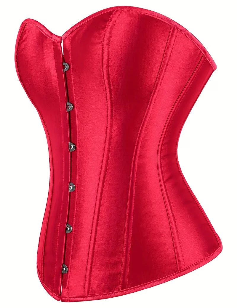 Strapless corset met vetersluiting en knoopsluiting