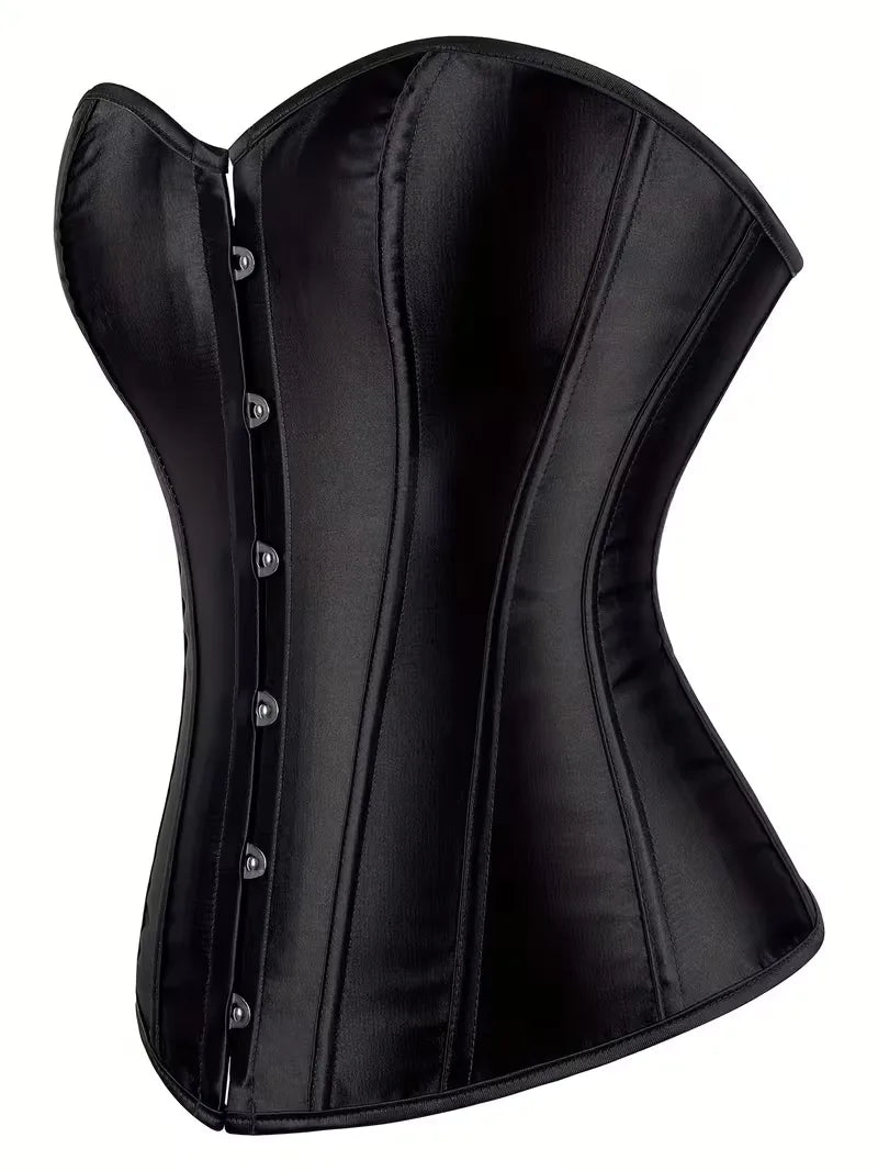 Strapless corset met vetersluiting en knoopsluiting