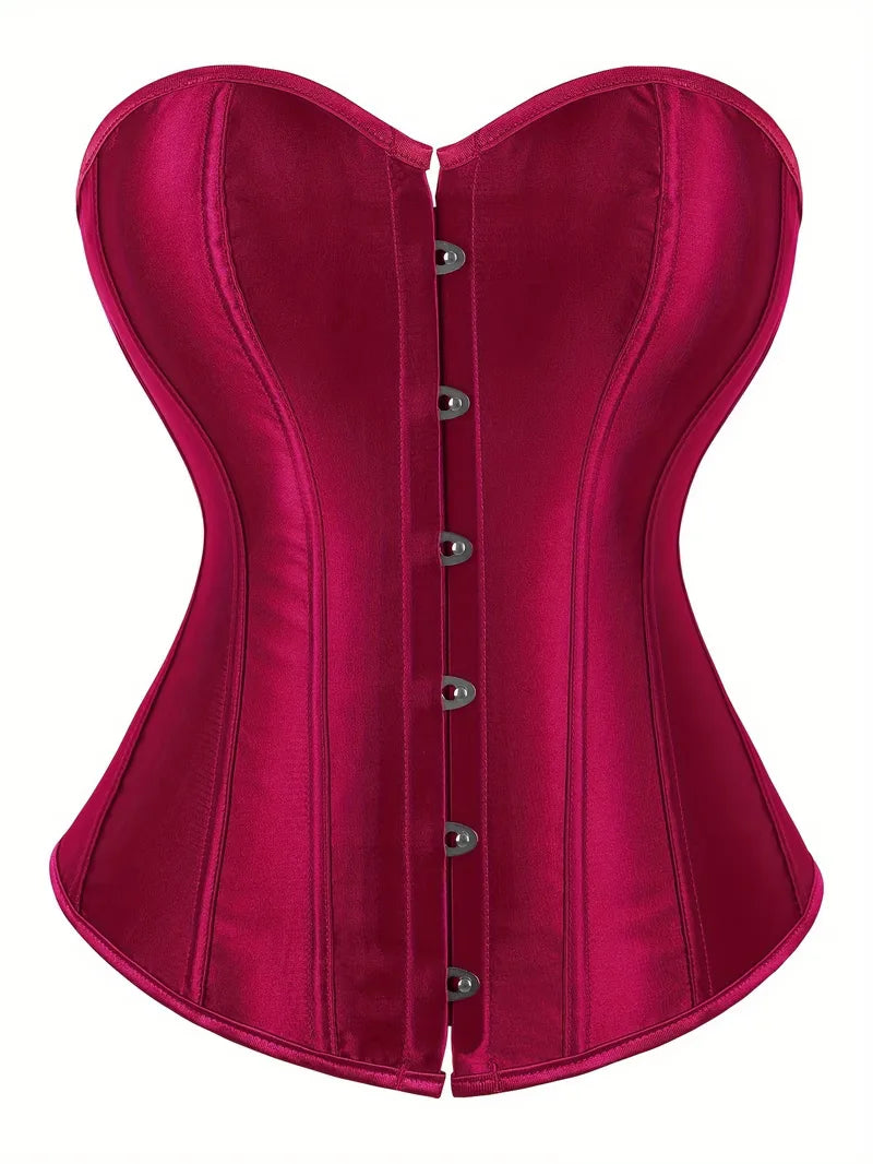 Strapless corset met vetersluiting en knoopsluiting