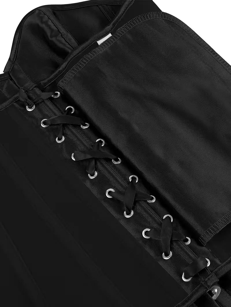 Strapless corset met vetersluiting en knoopsluiting