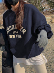 Sweatshirt met ronde hals en losse pasvorm