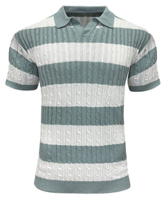 Polo met V-neck en korte mouwen