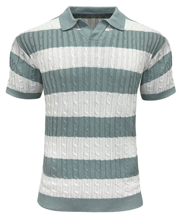 Polo met V-neck en korte mouwen