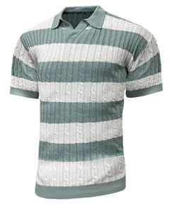 Polo met V-neck en korte mouwen