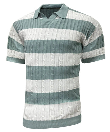 Polo met V-neck en korte mouwen
