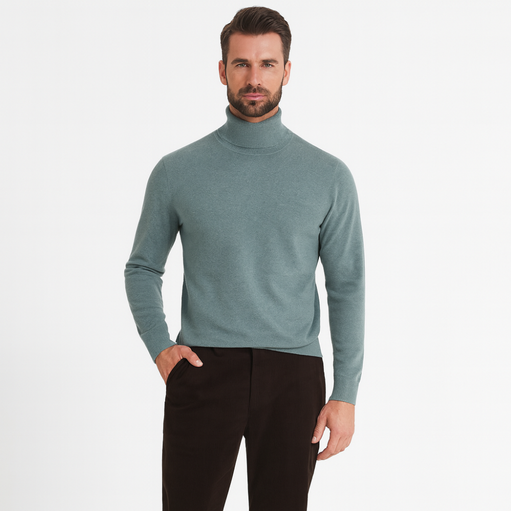 Trui met hoge turtleneck kraag en lange mouwen