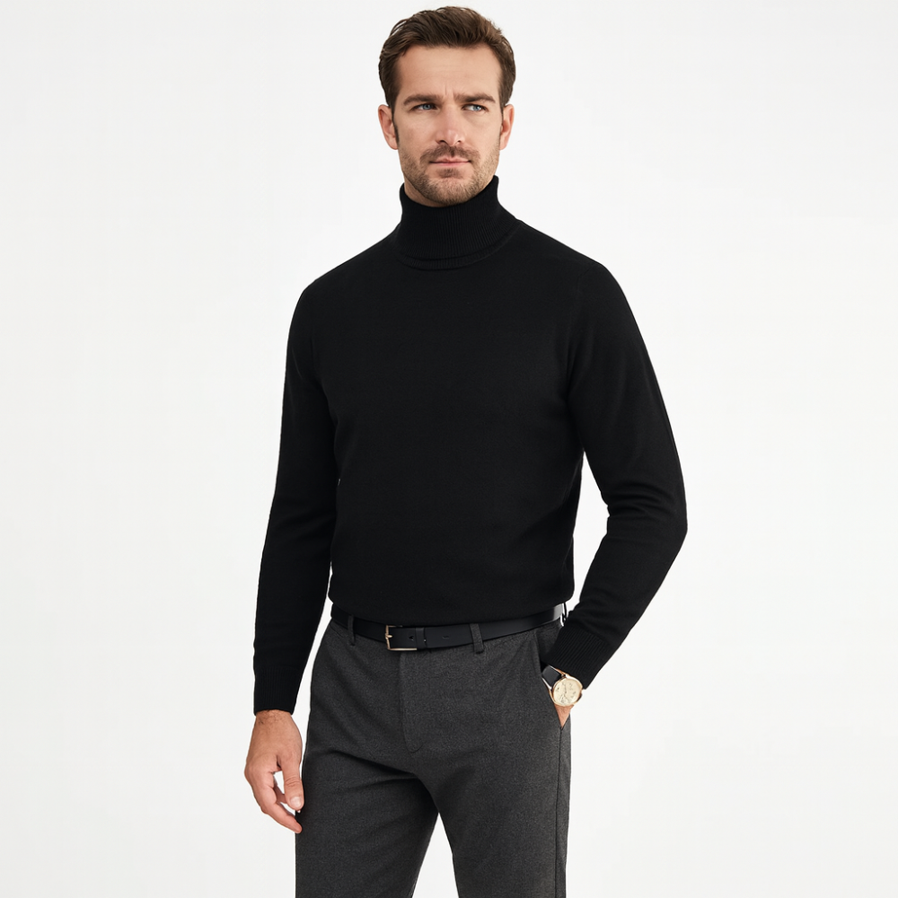 Trui met hoge turtleneck kraag en lange mouwen