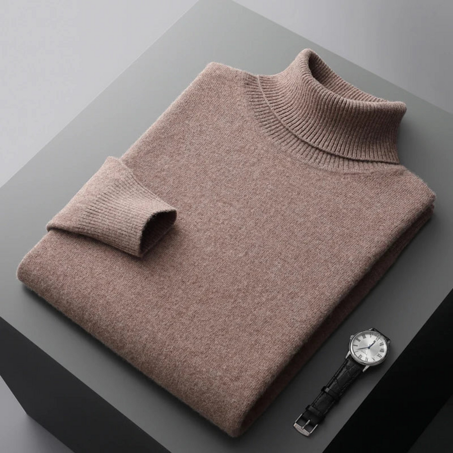 Trui met hoge turtleneck kraag en lange mouwen