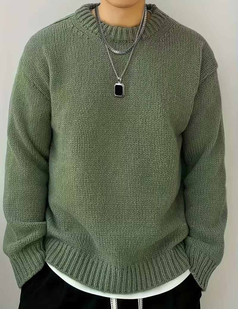 Trui met ronde hals en ribbelstructuur