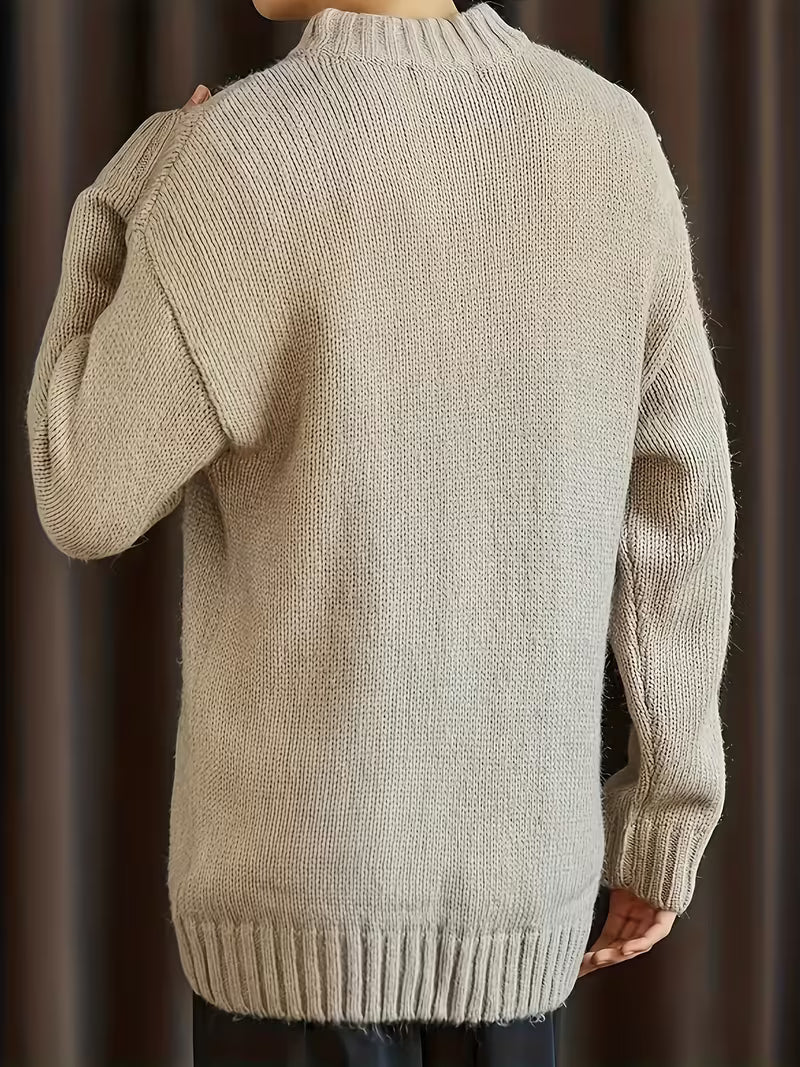 Trui met ronde hals en ribbelstructuur