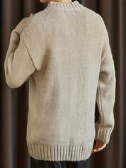 Trui met ronde hals en ribbelstructuur