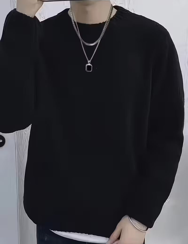 Trui met ronde hals en ribbelstructuur