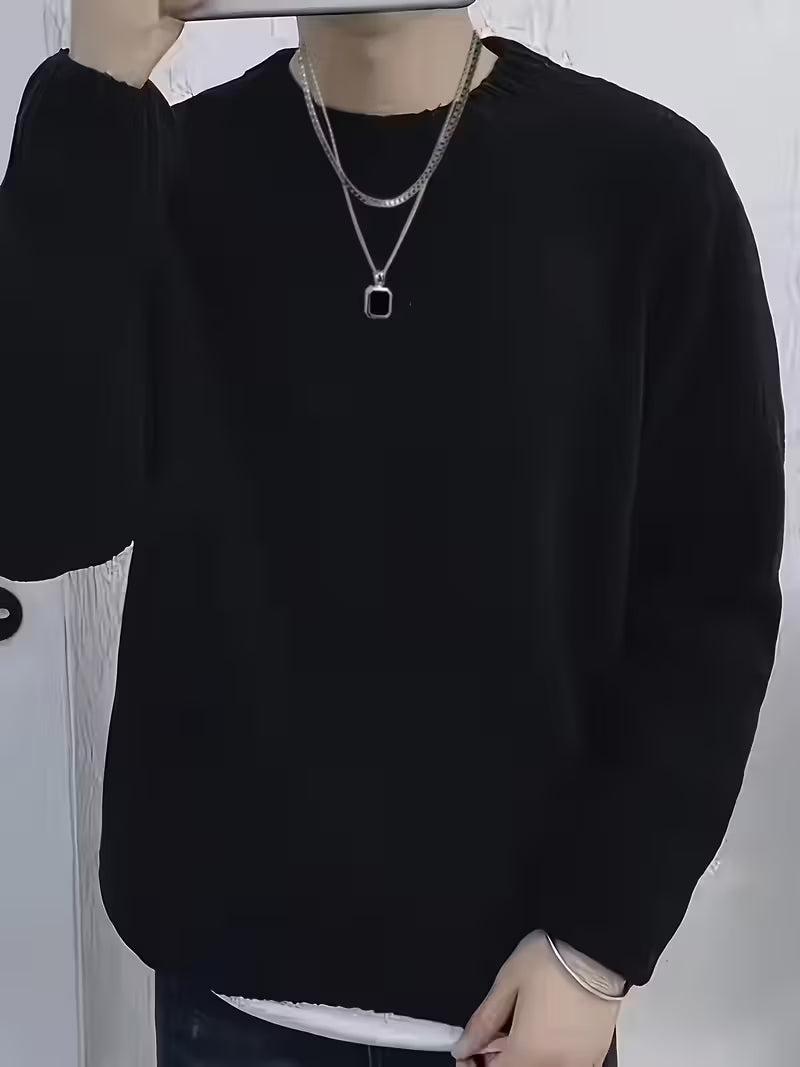 Trui met ronde hals en ribbelstructuur