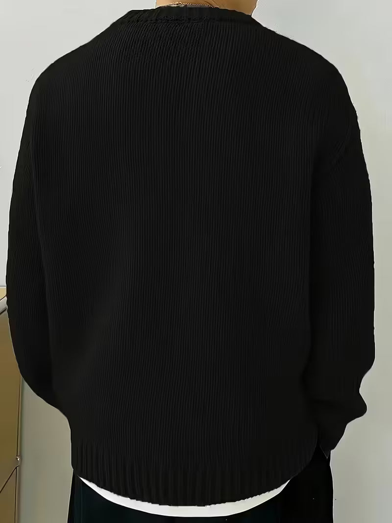 Trui met ronde hals en ribbelstructuur