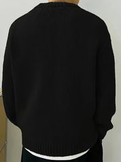 Trui met ronde hals en ribbelstructuur