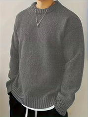 Trui met ronde hals en ribbelstructuur