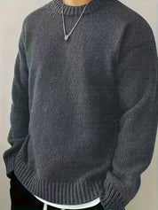 Trui met ronde hals en ribbelstructuur