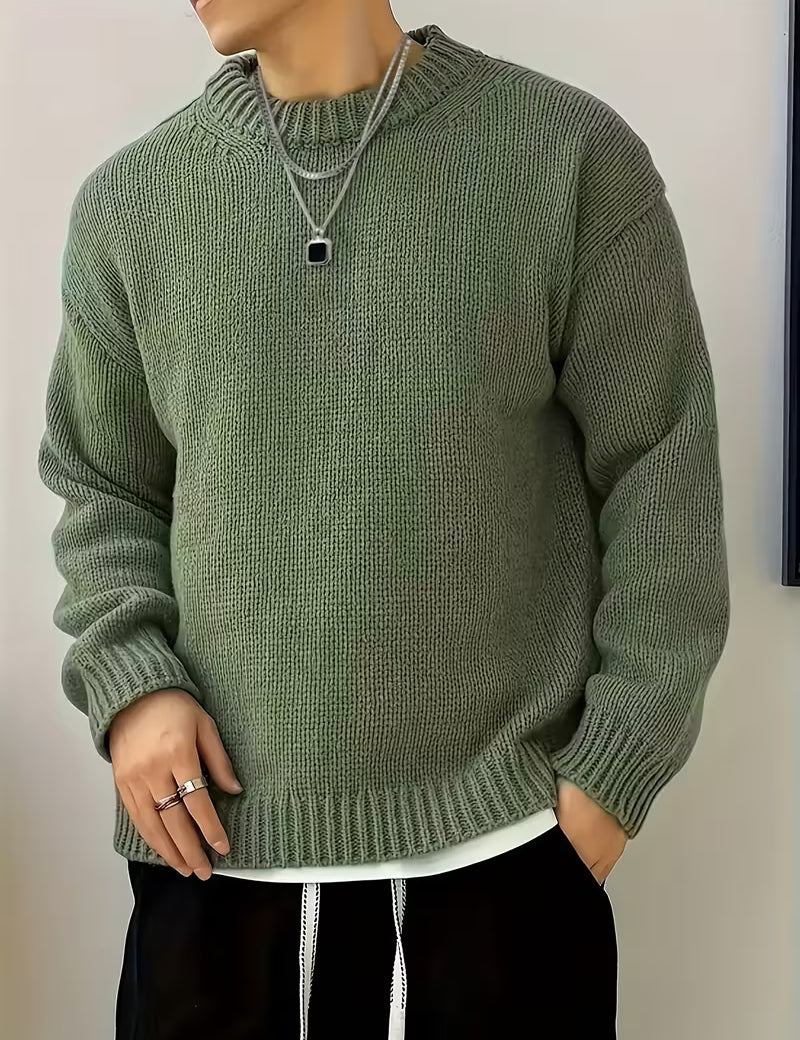 Trui met ronde hals en ribbelstructuur