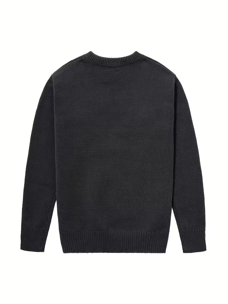 Trui met ronde hals en ribbelstructuur