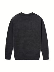 Trui met ronde hals en ribbelstructuur