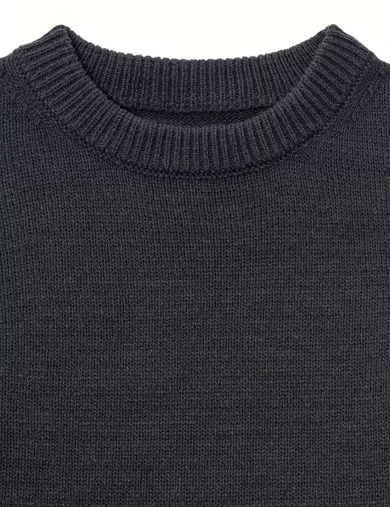 Trui met ronde hals en ribbelstructuur