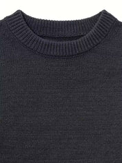 Trui met ronde hals en ribbelstructuur