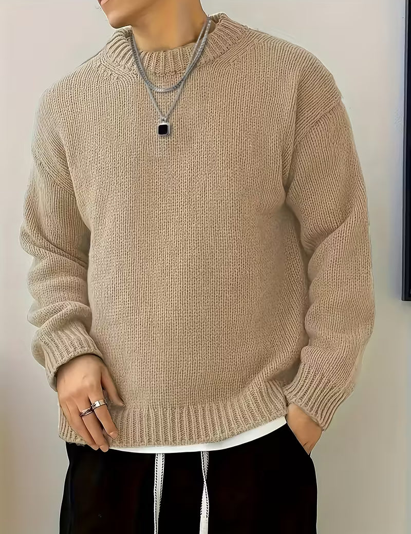 Trui met ronde hals en ribbelstructuur