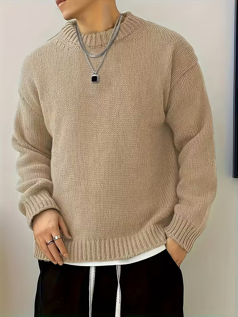 Trui met ronde hals en ribbelstructuur