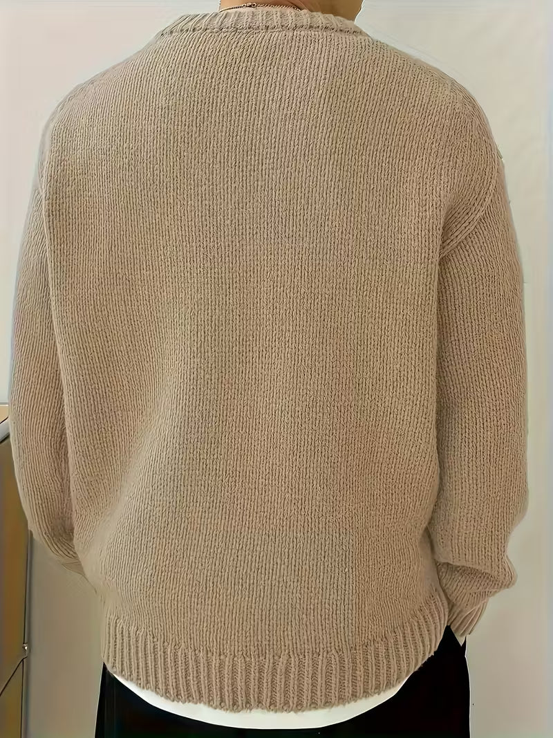 Trui met ronde hals en ribbelstructuur