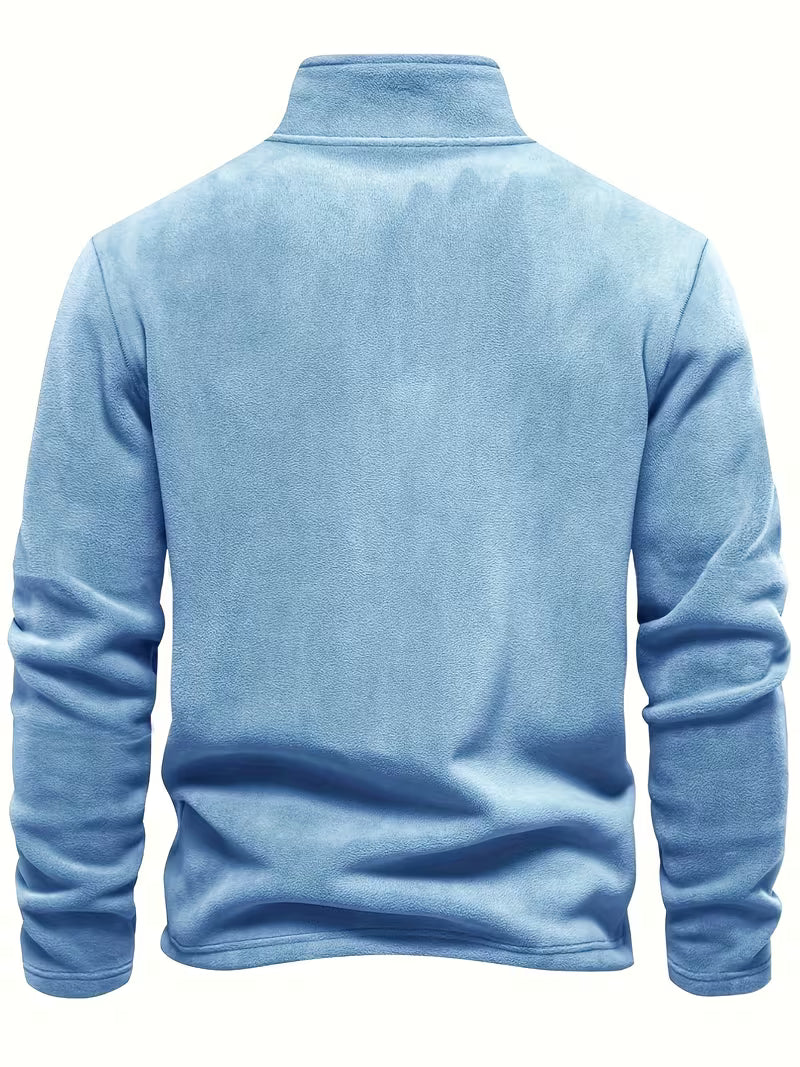 Trui met staande kraag en half-rits