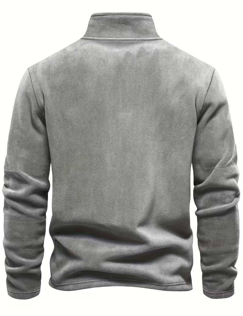 Trui met staande kraag en half-rits