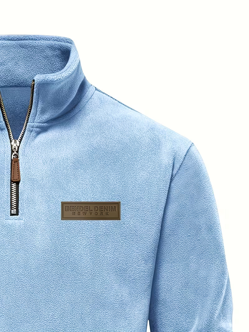 Trui met staande kraag en half-rits