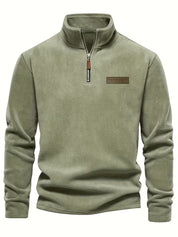 Trui met staande kraag en half-rits