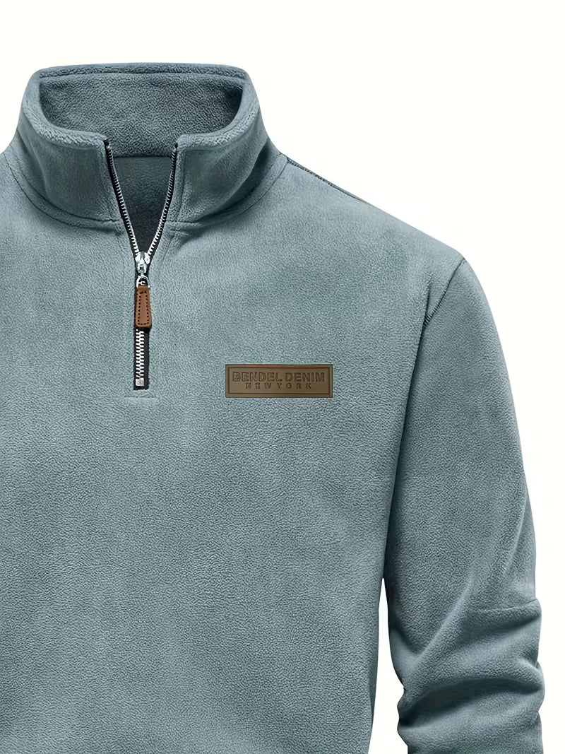 Trui met staande kraag en half-rits