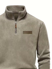 Trui met staande kraag en half-rits