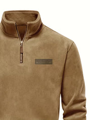 Trui met staande kraag en half-rits