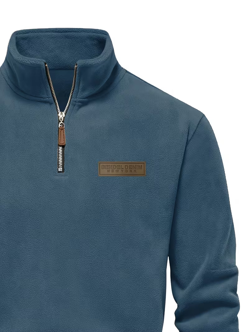 Trui met staande kraag en half-rits